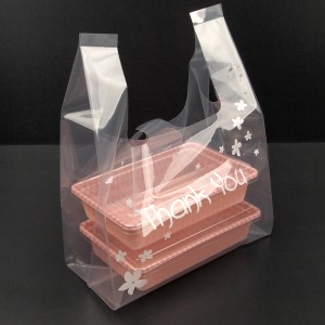 PE 도시락 땡큐 W형 투명 포장 비닐백 중 (200장)